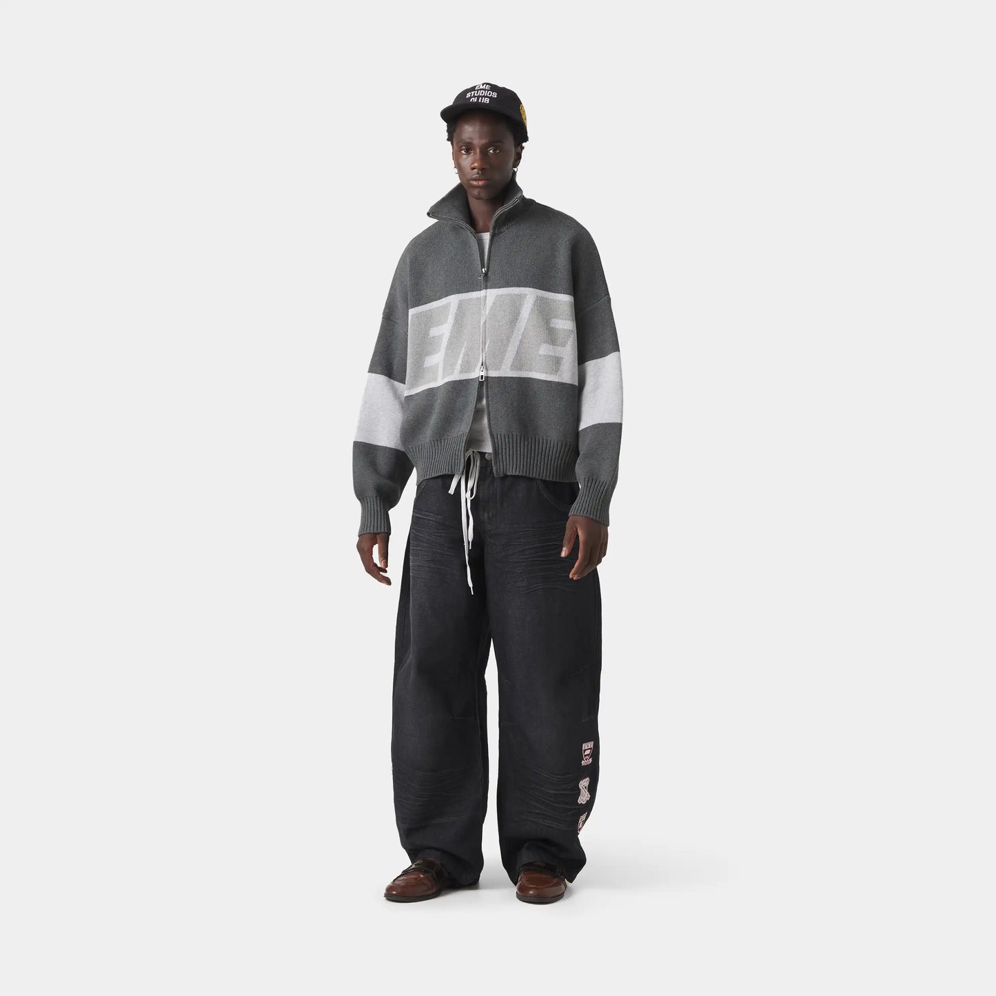 Thrill Grandpa Grey Zipper Knit