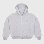 NUBE Heavy & Cozy Melange Grey Zip Hoodie