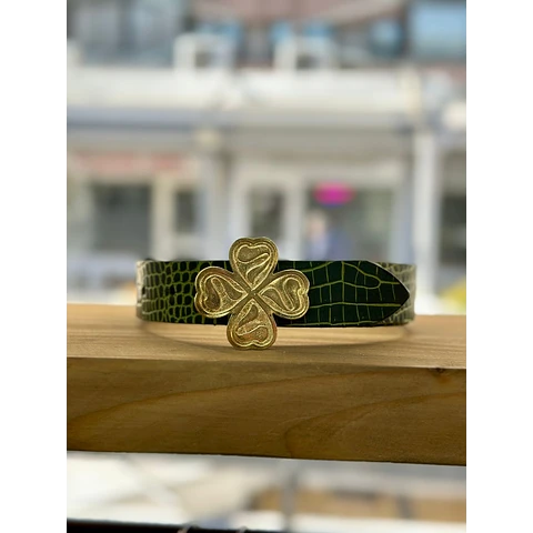 CINTURON DE LA SUERTE TREINO®️ GOLD COCODRILE