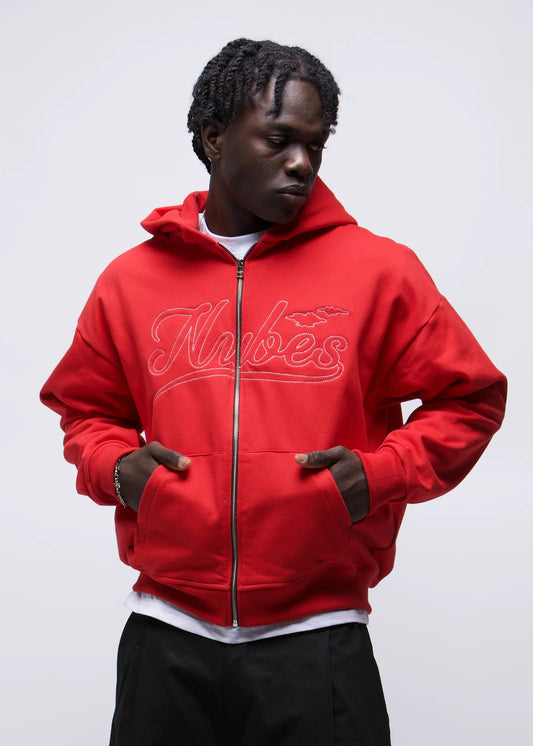 Nubes Big Stitch Hoodie Red