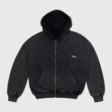 NUBE Heavy & Cozy Washed Black Zip Hoodie
