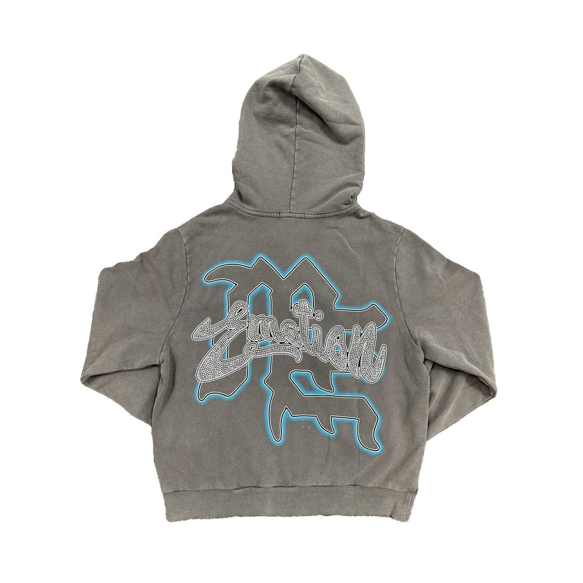 MIXED EMOTIONS Grey “Rhinestone” Hoodie