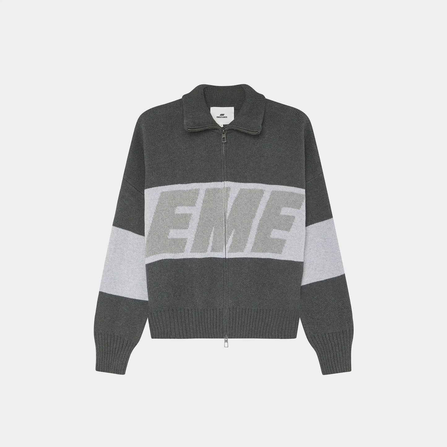 Thrill Grandpa Grey Zipper Knit