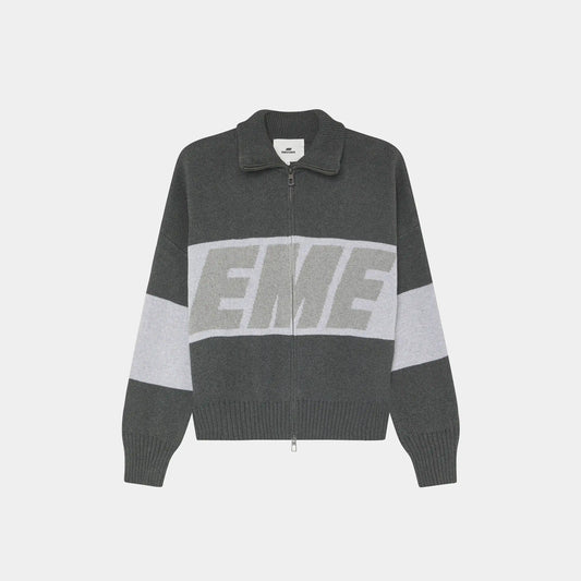 Thrill Grandpa Grey Zipper Knit