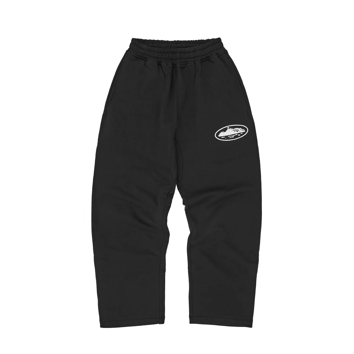 ISLAND PUFF PRINT OPEN HEM SWEATPANT [BLACK]