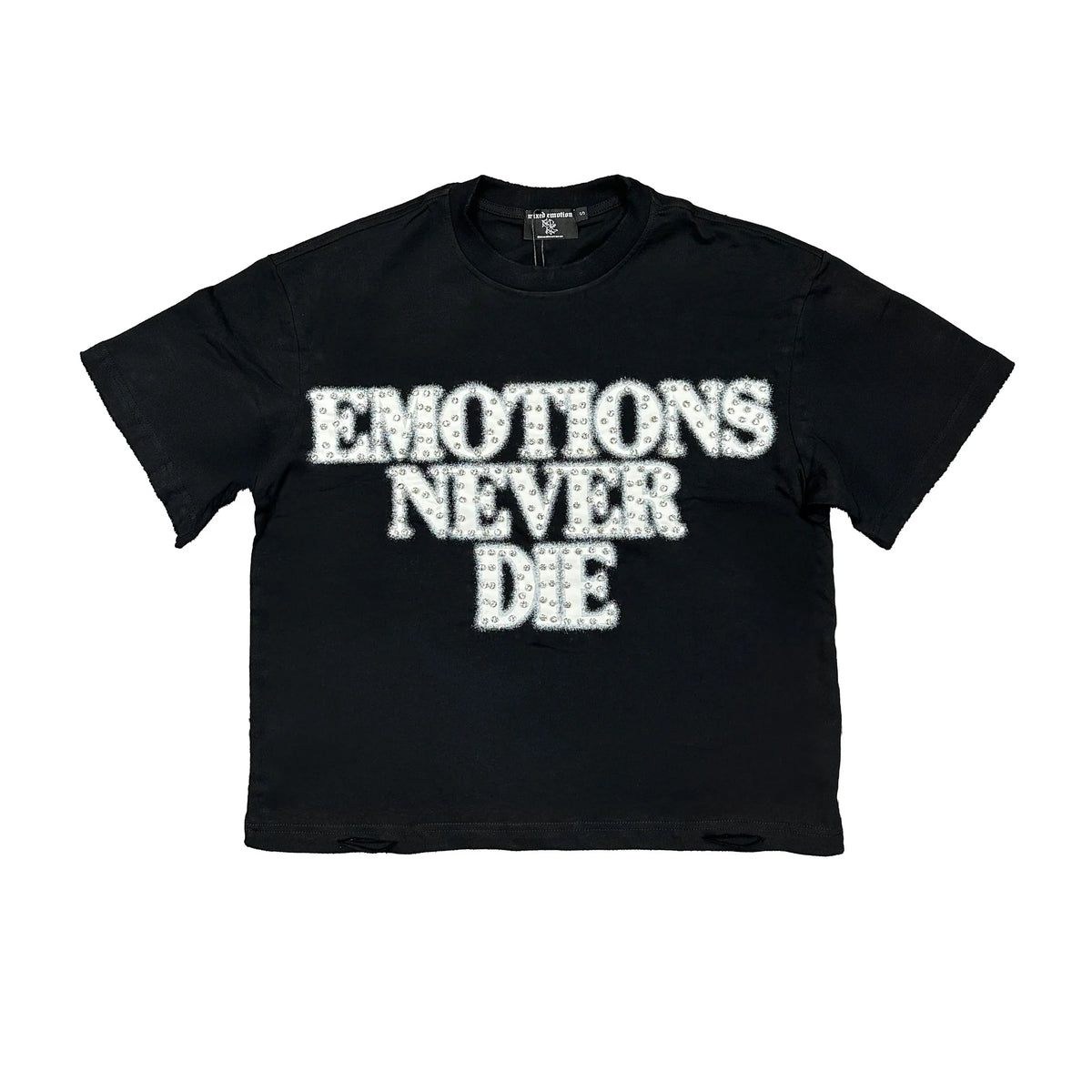 MIXED EMOTIONS Black ‘End’ Rhinestone Tee