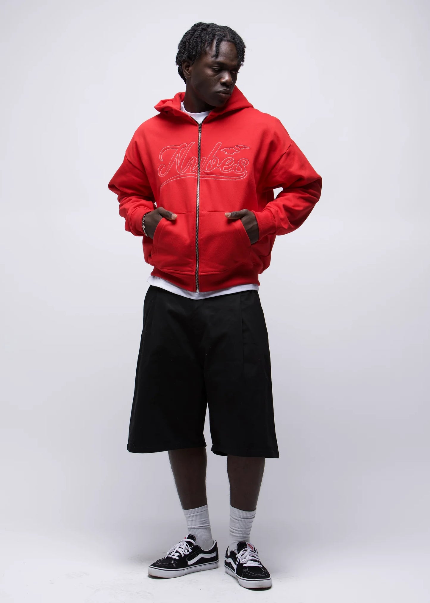 Nubes Big Stitch Hoodie Red
