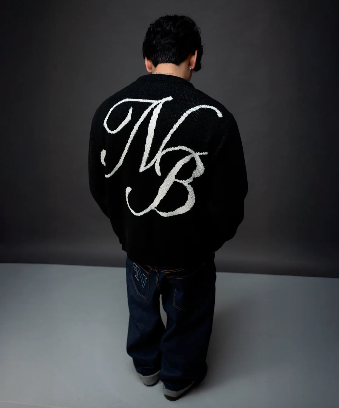 Script Logo Black Cardigan