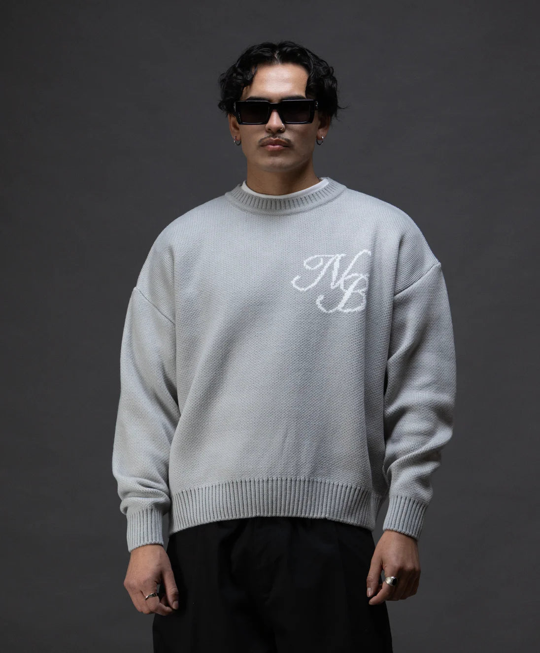 Script Logo Grey Sweater