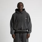 NUBE Heavy & Cozy Washed Black Boxy Hoodie
