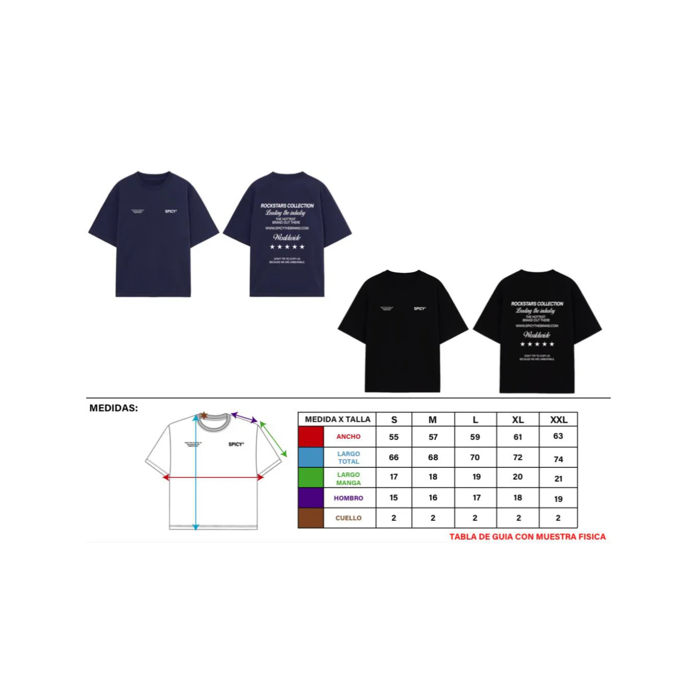 Text tee negra Spicy