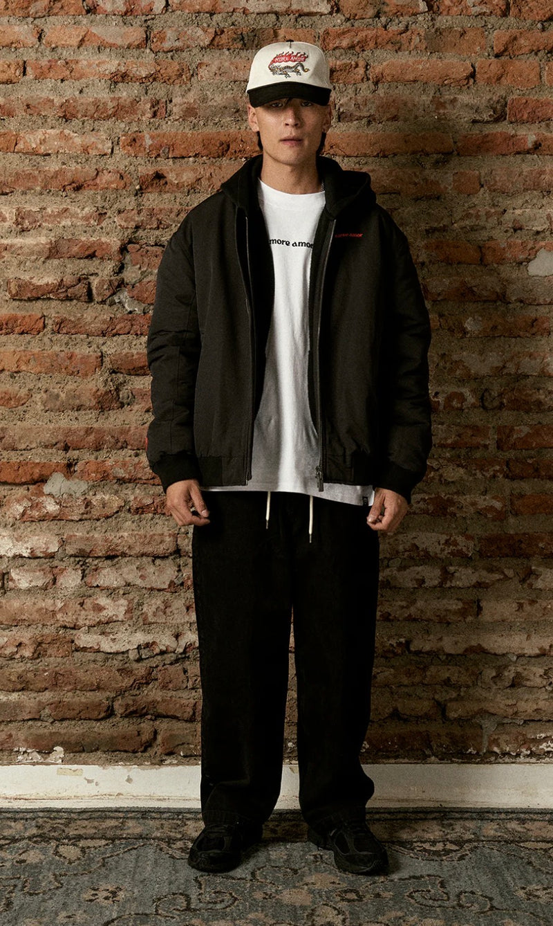 Chaqueta Bomber Flamed Cobra Negra Hombre | Jose Prieto