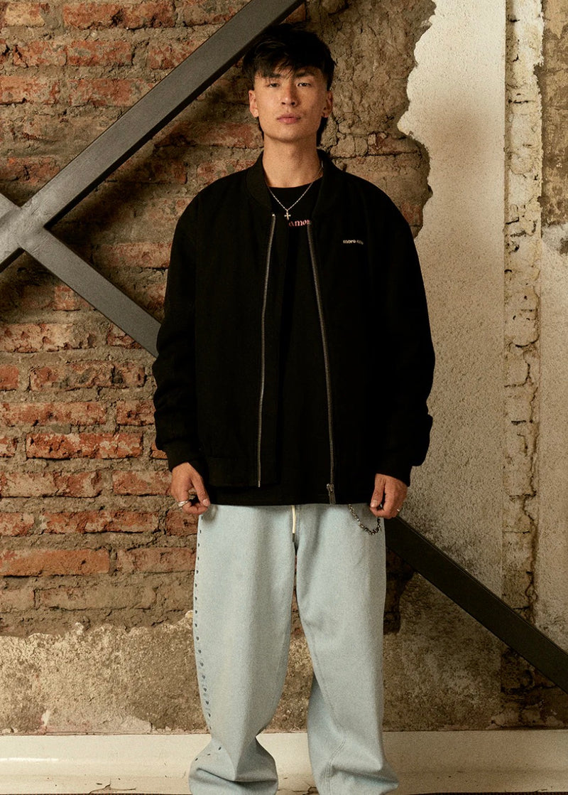 Chaqueta Bomber Negra Hombre | more amor