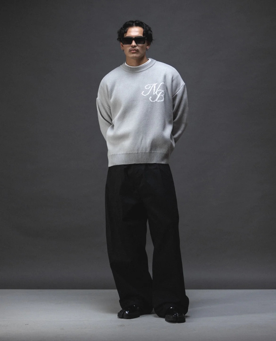 Script Logo Grey Sweater