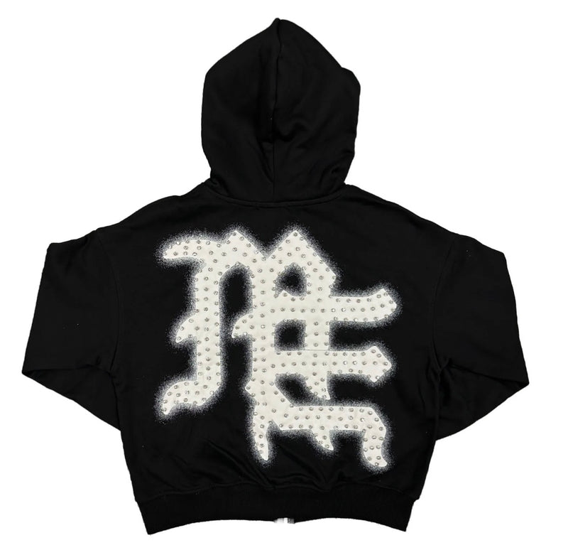Black ‘End’ Rhinestone hoodie