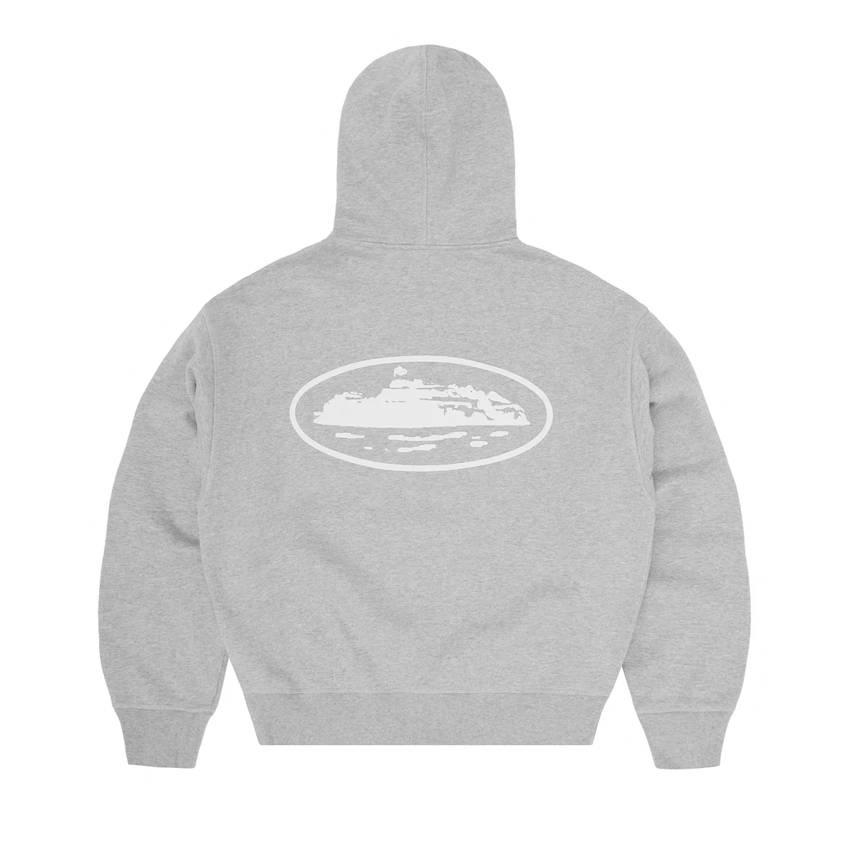 ISLAND PUFF PRINT ZIP HOODIE [HEATHER GREY]