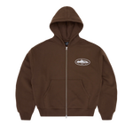 ISLAND PUFF PRINT ZIP HOODIE [BROWN]
