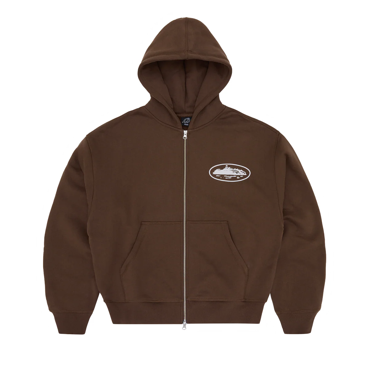 ISLAND PUFF PRINT ZIP HOODIE [BROWN]