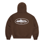 ISLAND PUFF PRINT ZIP HOODIE [BROWN]