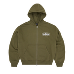 ISLAND PUFF PRINT ZIP HOODIE [OLIVE]
