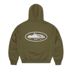 ISLAND PUFF PRINT ZIP HOODIE [OLIVE]