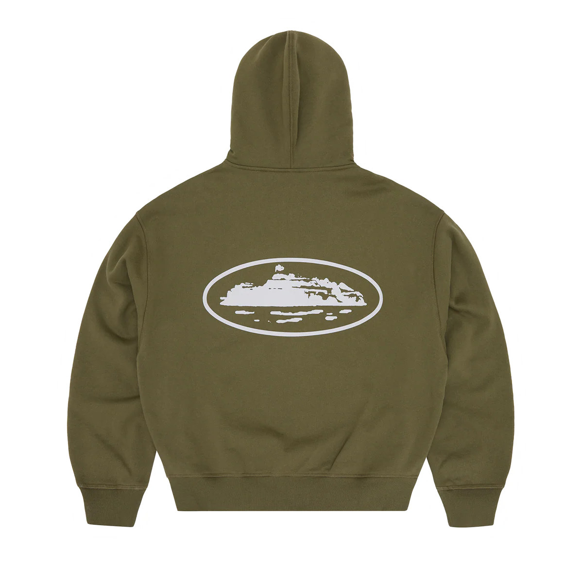 ISLAND PUFF PRINT ZIP HOODIE [OLIVE]