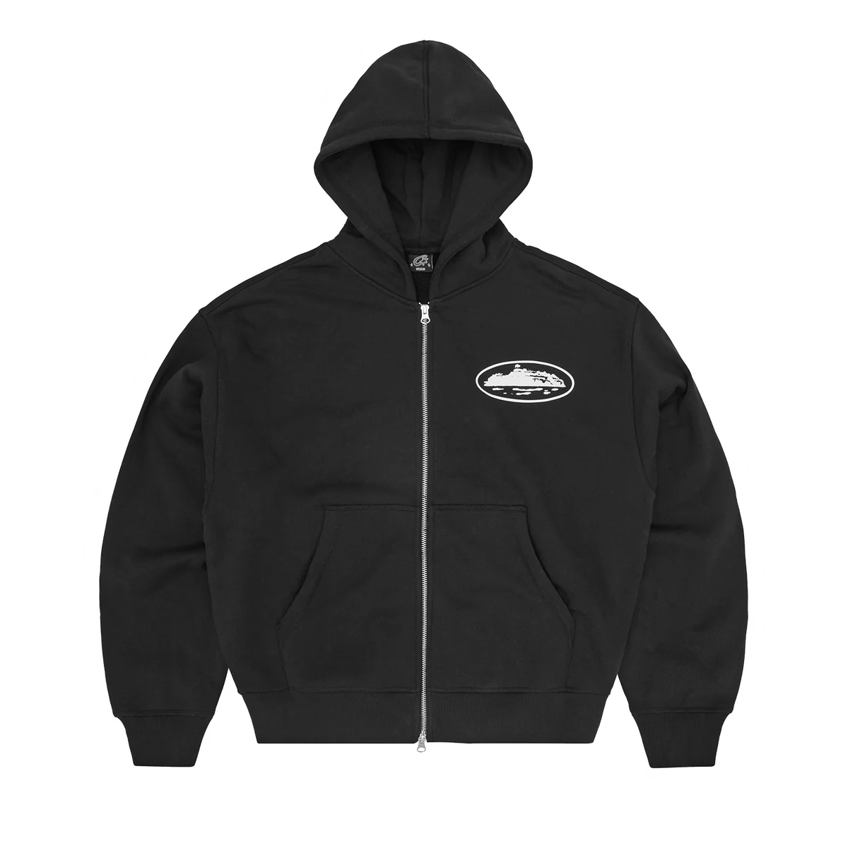 ISLAND PUFF PRINT ZIP HOODIE [BLACK]