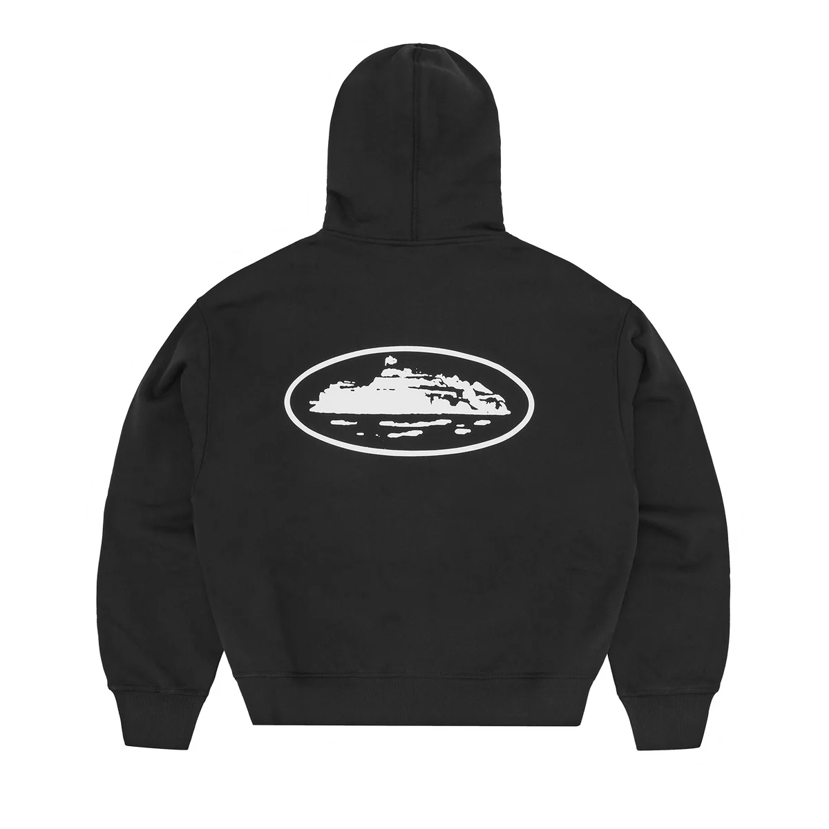 ISLAND PUFF PRINT ZIP HOODIE [BLACK]
