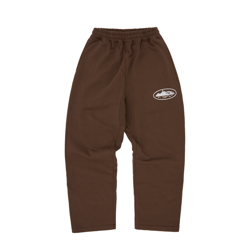 ISLAND PUFF PRINT OPEN HEM SWEATPANT [BROWN]
