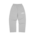 ISLAND PUFF PRINT OPEN HEM SWEATPANT [HEATHER GREY]