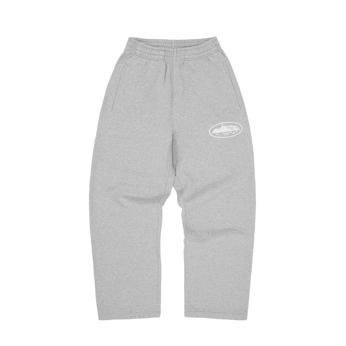 ISLAND PUFF PRINT OPEN HEM SWEATPANT [HEATHER GREY]