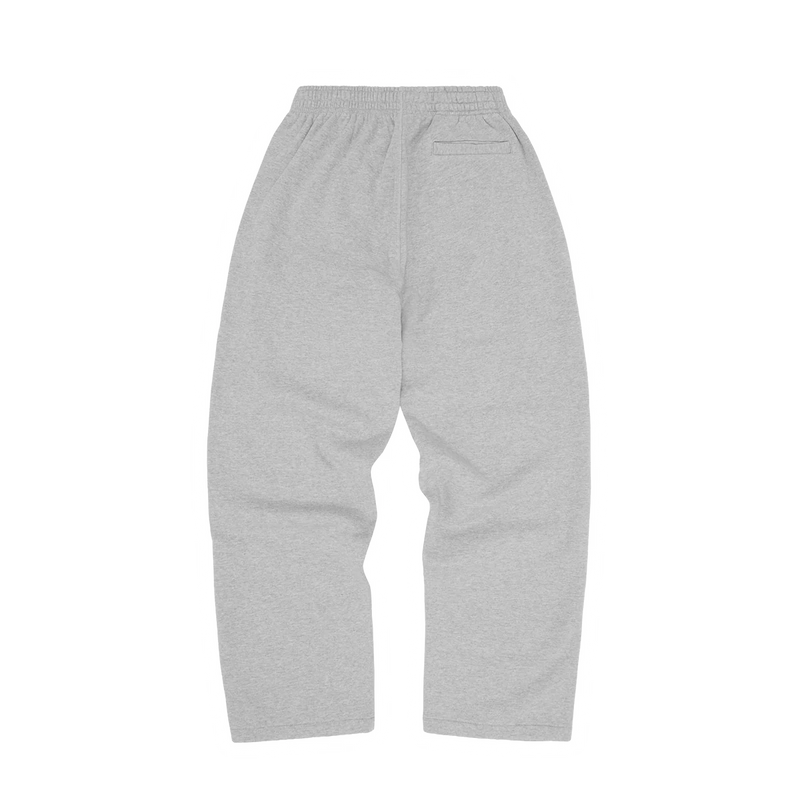 ISLAND PUFF PRINT OPEN HEM SWEATPANT [HEATHER GREY]