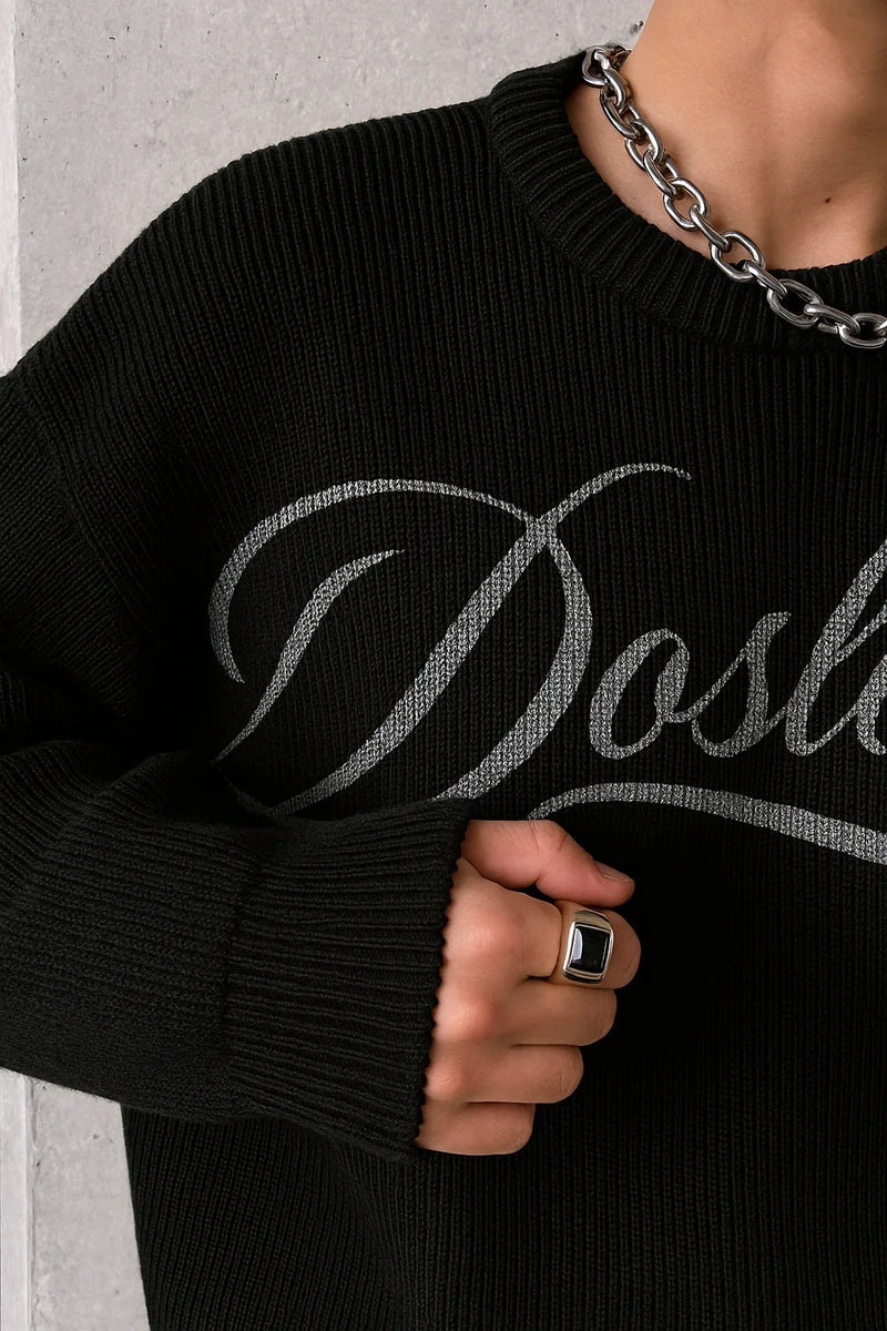 BIG LOGO BLACK SWEATER