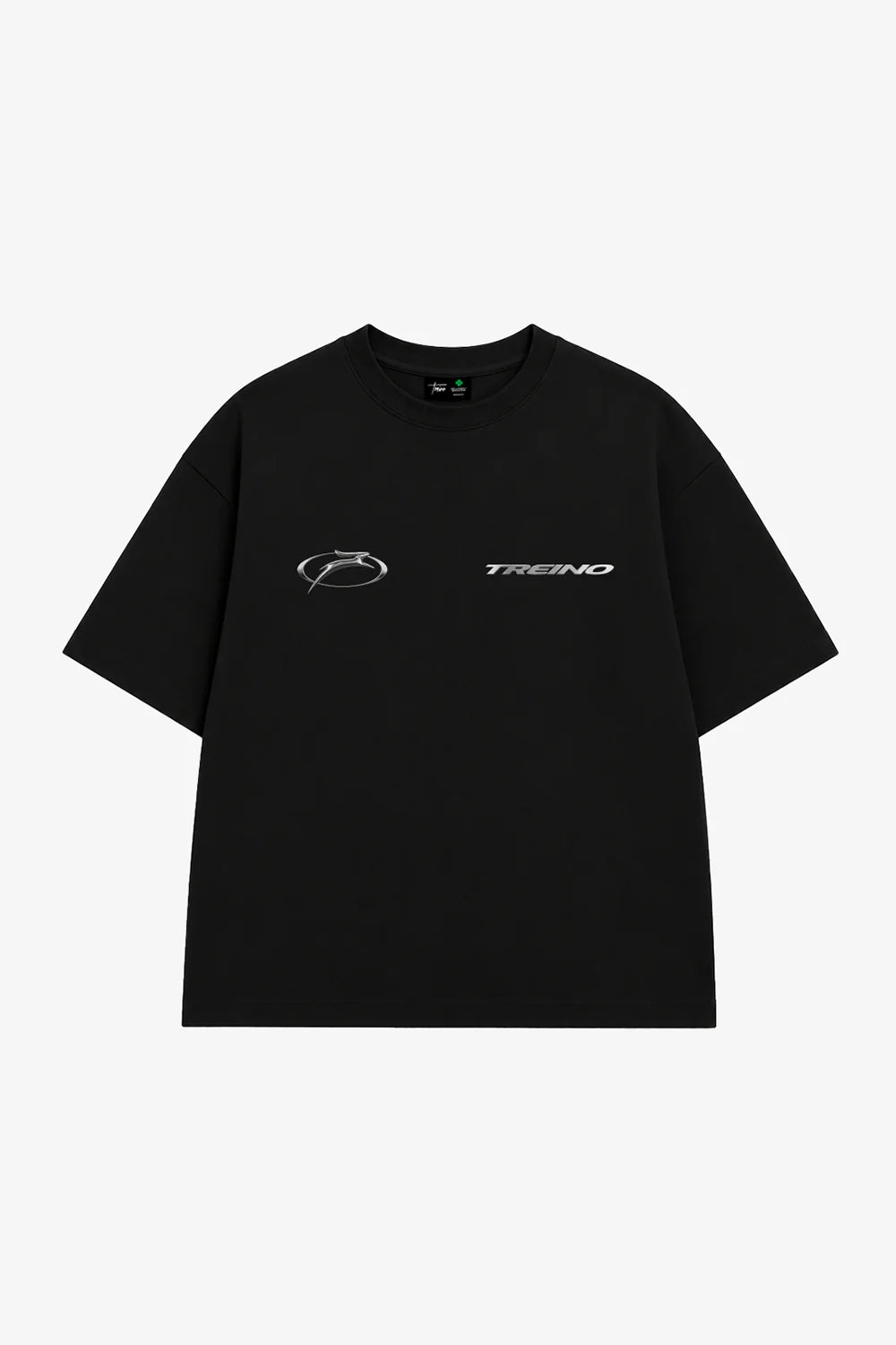 POLERA OVERSIZE "LUCKY CHROME" NEGRA TREINO