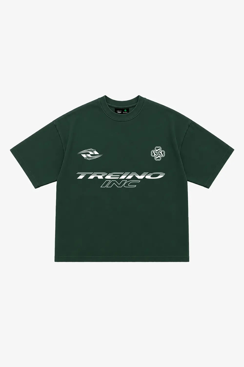 POLERA BOXY FIT "RETORNO CONTINUO" VERDE TREINO