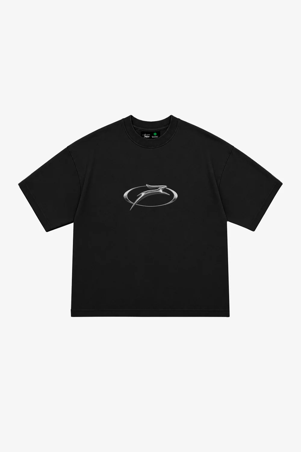 POLERA BOXY FIT "LUCKY RABBIT" CHROME NEGRO TREINO