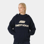 Pidgey Navy Knitted Oversized Hoodie