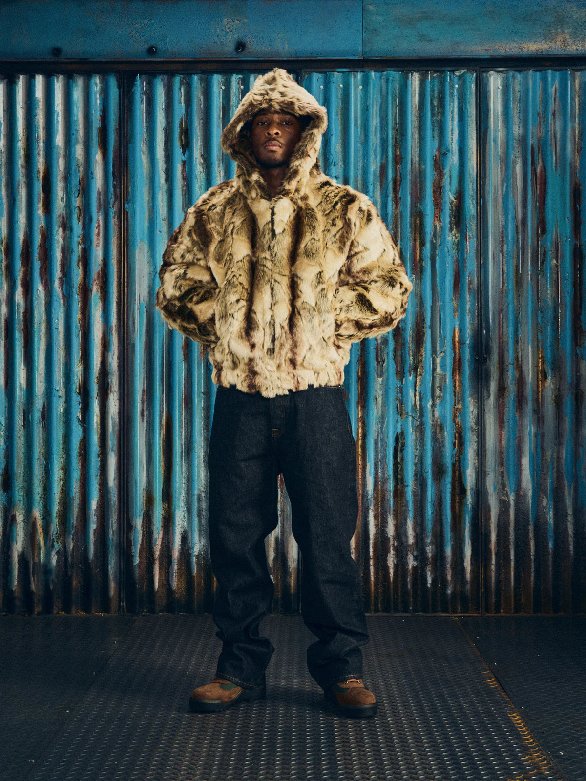 CORTEIZ PELT HOODED FUR JACKET FAWN
