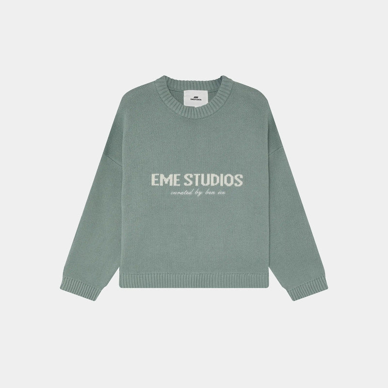 EME STUDIOS Master Aqua Green Knit Sweater