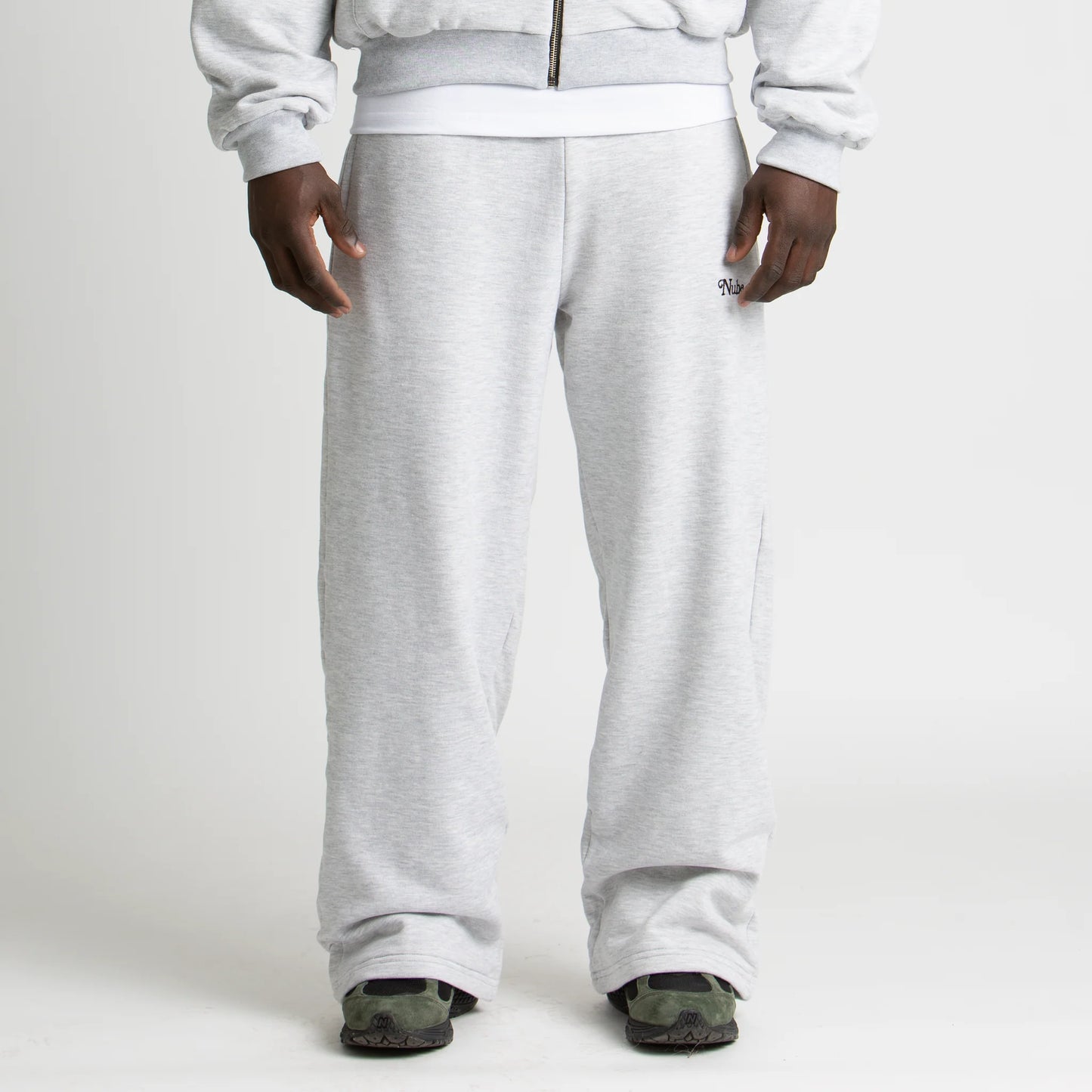 Baggy Melange Grey Sweatpants