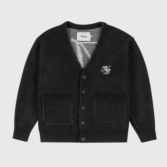 Script Logo Black Cardigan