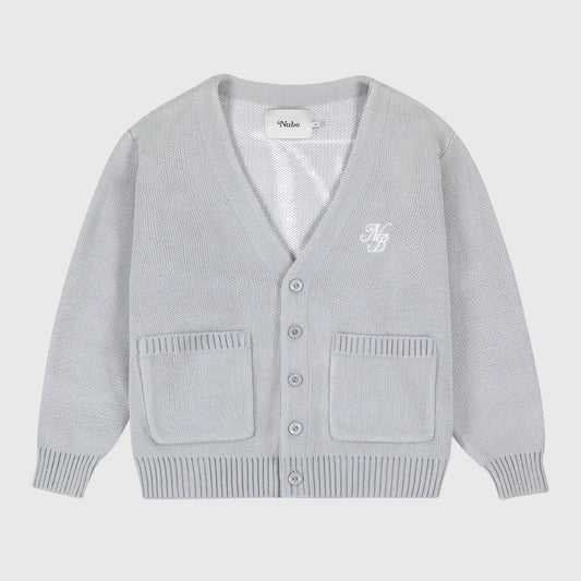 Script Logo Grey Cardigan