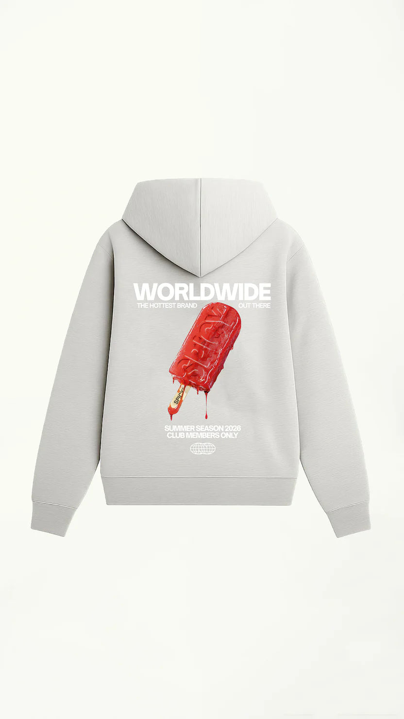 ICE CREAM HOODIE GRIS MELANGE