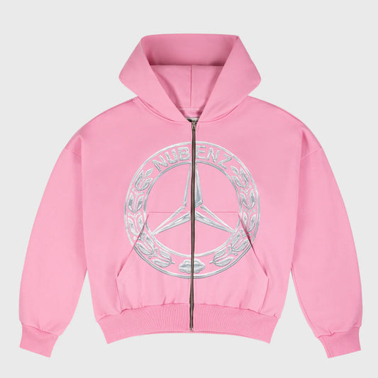 Nubenz Chrome Zip Hoodie Pink