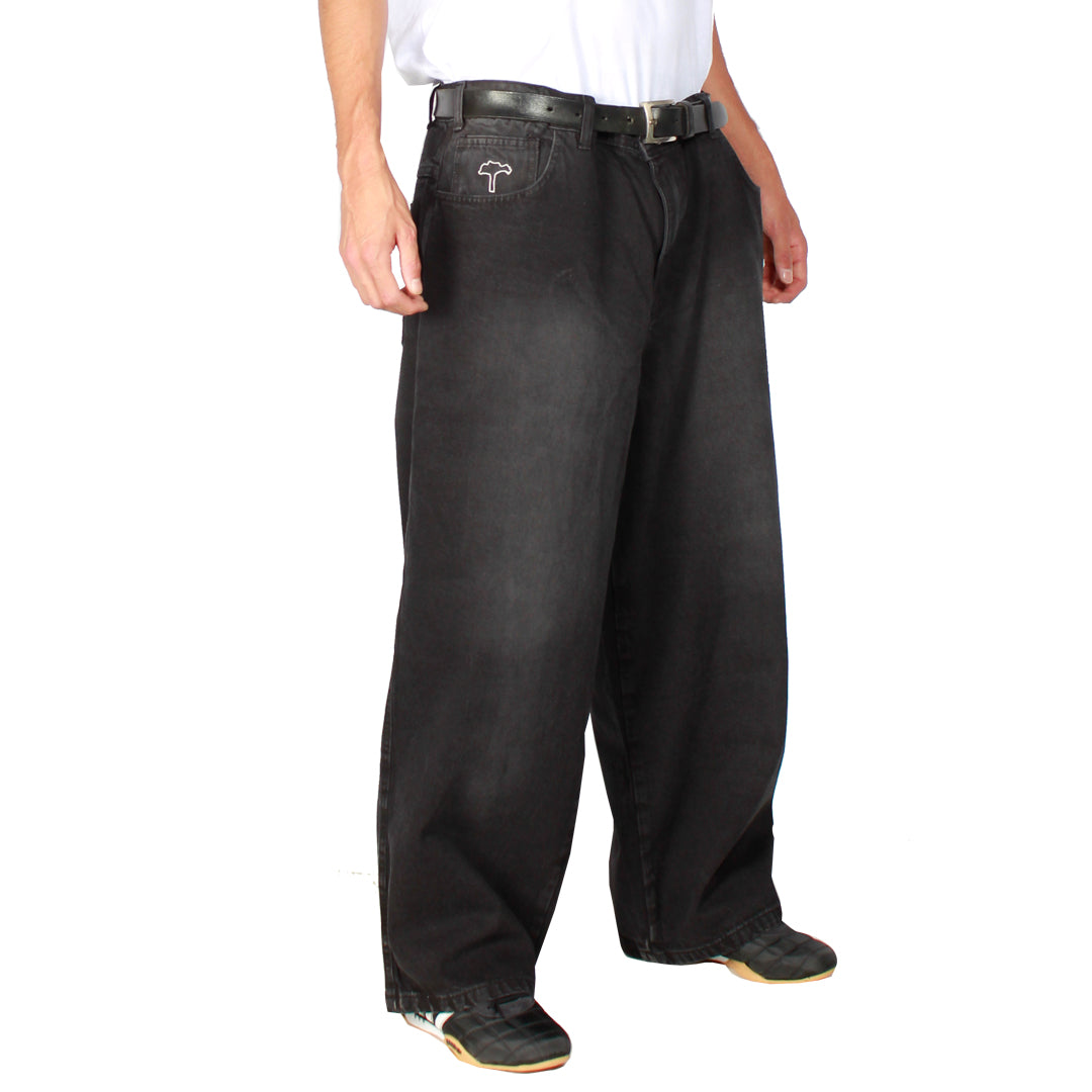 Jeans Extra Baggy Negro Focalizado Old Tree