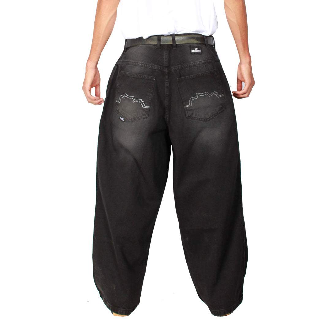 Jeans Extra Baggy Negro Focalizado Old Tree