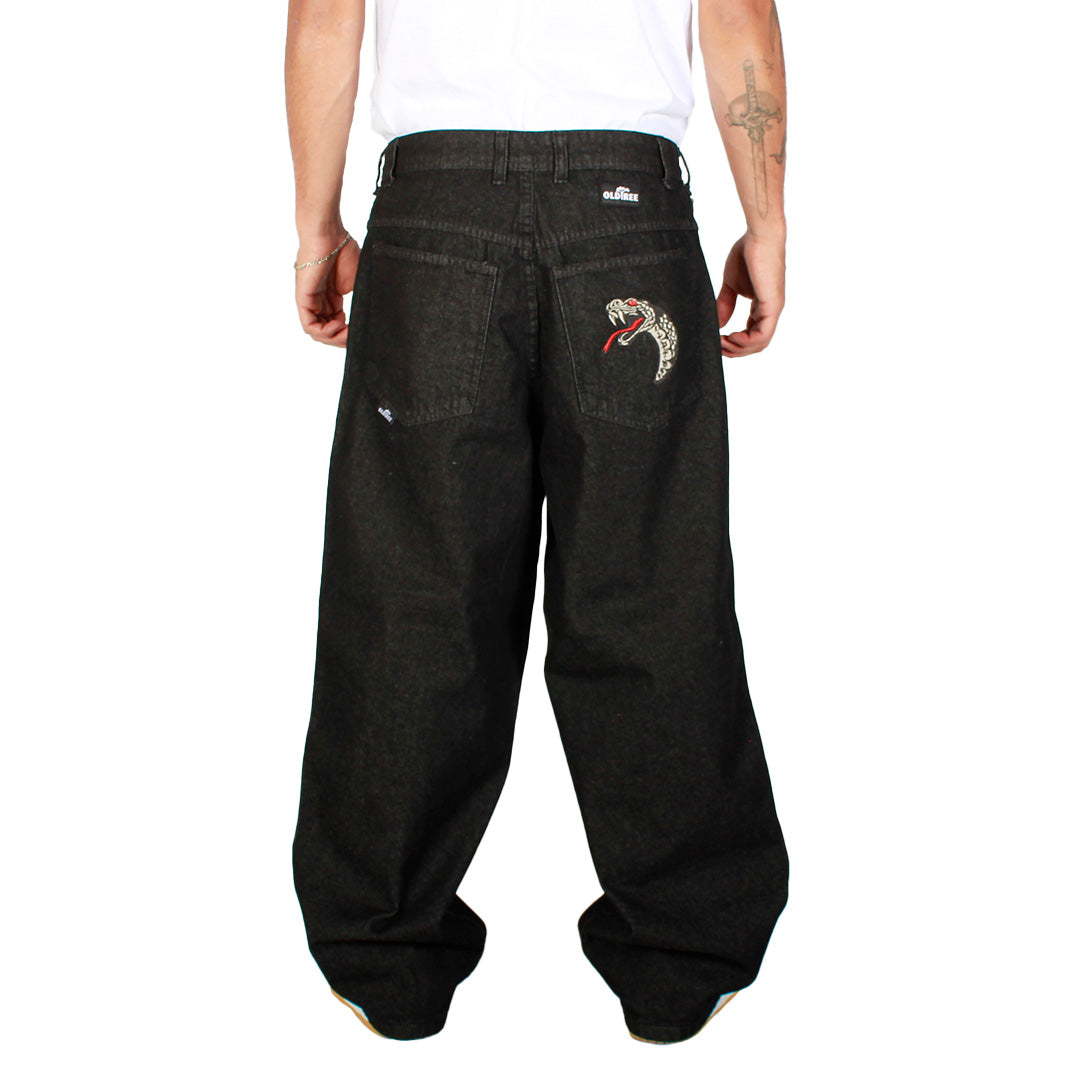 Jeans Extra Baggy Negro Silver Serpiente Old Tree