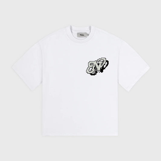 Pixel Web White Boxy Tee