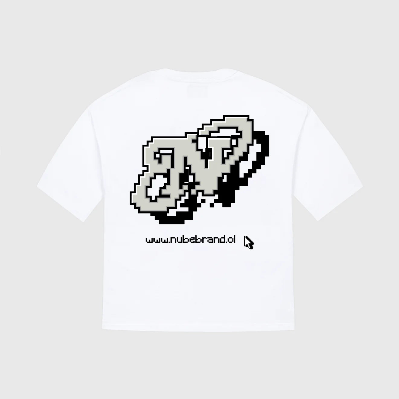 Pixel Web White Boxy Tee