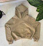 HOODIE BROWN RAW LOGO